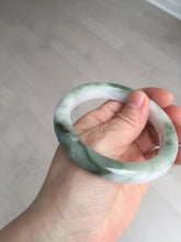 Load image into Gallery viewer, 58.7mm Certified Type A 100% Natural dark green/white//black Jadeite Jade bangle BK40-8351
