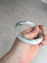 Load image into Gallery viewer, 58.7mm Certified Type A 100% Natural dark green/white//black Jadeite Jade bangle BK40-8351
