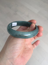 Load image into Gallery viewer, 57.5mm Certified Type A 100% Natural deep sea green/blue/gray/black Guatemala Jadeite bangle AY82-5765
