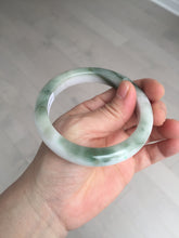 Load image into Gallery viewer, 58.7mm Certified Type A 100% Natural dark green/white//black Jadeite Jade bangle BK40-8351
