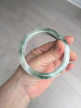 Load image into Gallery viewer, 58.7mm Certified Type A 100% Natural dark green/white//black Jadeite Jade bangle BK40-8351
