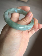 Load image into Gallery viewer, 50mm certified Type A 100% Natural icy watery light green red oval Jadeite Jade bangle BQ8-3804
