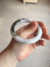 Load image into Gallery viewer, 56mm Certified Type A 100% Natural dark green/white//black Jadeite Jade bangle BK39-8357
