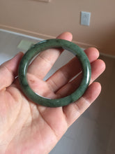 Load image into Gallery viewer, 51.5mm certified Type A 100% Natural dark green black oval Jadeite Jade bangle PB199-3352
