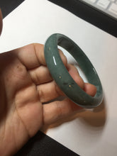 Load image into Gallery viewer, 57.8mm Certified Type A 100% Natural deep sea green/blue/gray/black Guatemala Jadeite bangle GL33-2-5738
