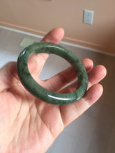 Load image into Gallery viewer, 51.5mm certified Type A 100% Natural dark green black oval Jadeite Jade bangle PB199-3352
