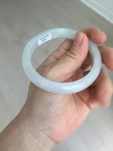 Load image into Gallery viewer, 55.4mm certified 100% natural type A icy watery white light green jadeite jade bangle AH101-0551
