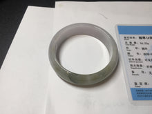 Load image into Gallery viewer, 54mm certified Type A 100% Natural light green white purple Jadeite Jade bangle Q131-3010
