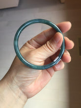 Load image into Gallery viewer, 58mm Certified Type A 100% Natural dark green/blue/gray Guatemala slim round cut Jadeite bangle PA140-8838

