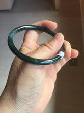 Load image into Gallery viewer, 56.1mm Certified Type A 100% Natural dark green/blue/gray Guatemala slim round cut Jadeite bangle PA139-8844
