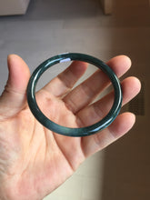 Load image into Gallery viewer, 56.1mm Certified Type A 100% Natural dark green/blue/gray Guatemala slim round cut Jadeite bangle PA139-8844
