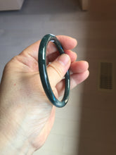 Load image into Gallery viewer, 56.1mm Certified Type A 100% Natural dark green/blue/gray Guatemala slim round cut Jadeite bangle PA139-8844
