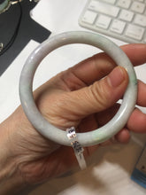 Load image into Gallery viewer, 58.5mm certified 100% natural type A light green/white/purple round cut jadeite jade bangle PC33-2675
