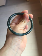 Load image into Gallery viewer, 56.1mm Certified Type A 100% Natural dark green/blue/gray Guatemala slim round cut Jadeite bangle PA139-8844
