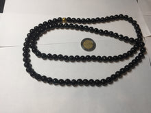 Load image into Gallery viewer, 7.5mm 100% natural type A black/dark green (Mocui, 墨翠)  jadeite jade bead necklace BN78
