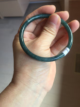 Load image into Gallery viewer, 56.5mm Certified Type A 100% Natural icy watery spring-water green/blue/gray Guatemala slim round cut Jadeite bangle PA138-8852
