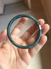 Load image into Gallery viewer, 56.5mm Certified Type A 100% Natural icy watery spring-water green/blue/gray Guatemala slim round cut Jadeite bangle PA138-8852
