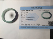 Load image into Gallery viewer, 46.7mm Certified Type A 100% Natural sunny green/dark green/purple Jadeite Jade bangle AX6-0100
