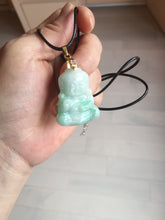 Load image into Gallery viewer, 卖了 100% Natural white sunny green jadeite Jade baby buddha (宝宝佛) pendant group BL19
