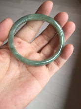 Load image into Gallery viewer, 51mm certified Type A 100% Natural icy watery bean green oval Jadeite Jade bangle BQ5-3805
