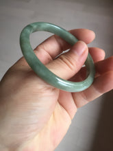 Load image into Gallery viewer, 51mm certified Type A 100% Natural icy watery bean green oval Jadeite Jade bangle BQ5-3805
