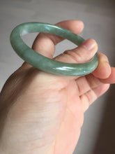 Load image into Gallery viewer, 51mm certified Type A 100% Natural icy watery bean green oval Jadeite Jade bangle BQ5-3805
