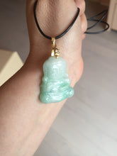 Load image into Gallery viewer, 卖了 100% Natural white sunny green jadeite Jade baby buddha (宝宝佛) pendant group BL19
