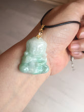 Load image into Gallery viewer, 卖了 100% Natural white sunny green jadeite Jade baby buddha (宝宝佛) pendant group BL19
