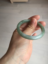 Load image into Gallery viewer, 51mm certified Type A 100% Natural icy watery bean green oval Jadeite Jade bangle BQ5-3805
