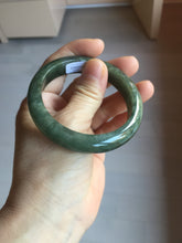 Load image into Gallery viewer, 54mm Certified 100% natural Type A oily dark green/gray/black (老油青) jadeite jade bangle PD128-6285
