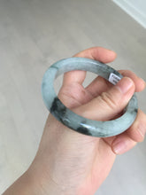 Load image into Gallery viewer, 56.9mm 100% natural Type A dark green Chinese painting (水墨) jadeite jade bangle AH94-4484
