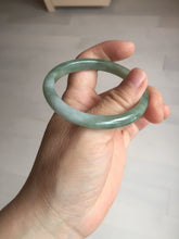 Load image into Gallery viewer, 51mm certified Type A 100% Natural icy watery bean green oval Jadeite Jade bangle BQ5-3805
