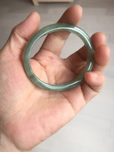 Load image into Gallery viewer, 51mm certified Type A 100% Natural icy watery bean green oval Jadeite Jade bangle BQ5-3805
