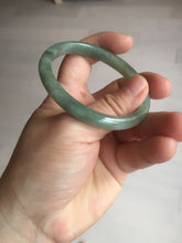 Load image into Gallery viewer, 51mm certified Type A 100% Natural icy watery bean green oval Jadeite Jade bangle BQ5-3805
