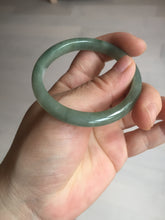 Load image into Gallery viewer, 51mm certified Type A 100% Natural icy watery bean green oval Jadeite Jade bangle BQ5-3805
