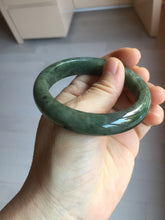 Load image into Gallery viewer, 54mm Certified 100% natural Type A oily dark green/gray/black (老油青) jadeite jade bangle PD128-6285

