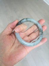 Load image into Gallery viewer, 56.9mm 100% natural Type A dark green Chinese painting (水墨) jadeite jade bangle AH94-4484
