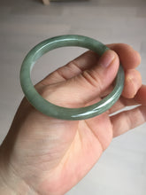 Load image into Gallery viewer, 51mm certified Type A 100% Natural icy watery bean green oval Jadeite Jade bangle BQ5-3805
