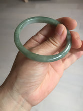 Load image into Gallery viewer, 51mm certified Type A 100% Natural icy watery bean green oval Jadeite Jade bangle BQ5-3805
