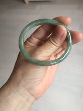 Load image into Gallery viewer, 51mm certified Type A 100% Natural icy watery bean green oval Jadeite Jade bangle BQ5-3805
