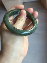 Load image into Gallery viewer, 54mm Certified 100% natural Type A oily dark green/gray/black (老油青) jadeite jade bangle PD128-6285
