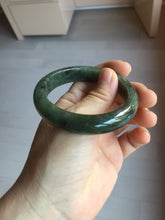 Load image into Gallery viewer, 54mm Certified 100% natural Type A oily dark green/gray/black (老油青) jadeite jade bangle PD128-6285
