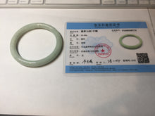 Load image into Gallery viewer, 56mm Certified Type A 100% Natural light green round cut Jadeite Jade bangle F137-8174
