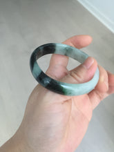 Load image into Gallery viewer, 47mm Certified Type A 100% Natural dark green Jadeite Jade oval bangle AH93-4483
