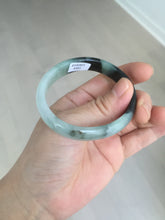 Load image into Gallery viewer, 47mm Certified Type A 100% Natural dark green Jadeite Jade oval bangle AH93-4483
