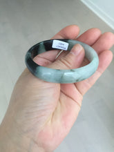 Load image into Gallery viewer, 47mm Certified Type A 100% Natural dark green Jadeite Jade oval bangle AH93-4483
