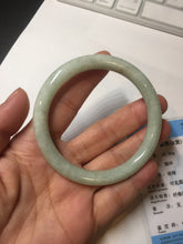 Load image into Gallery viewer, 56mm Certified Type A 100% Natural light green round cut Jadeite Jade bangle F137-8174
