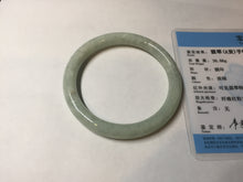 Load image into Gallery viewer, 56mm Certified Type A 100% Natural light green round cut Jadeite Jade bangle F138-8176
