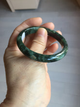 Load image into Gallery viewer, 50.5mm Certified type A 100% Natural oily dark green oval Jadeite Jade bangle PD131-6248
