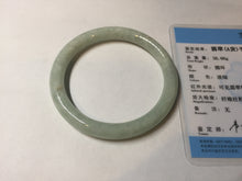 Load image into Gallery viewer, 56mm Certified Type A 100% Natural light green round cut Jadeite Jade bangle F138-8176
